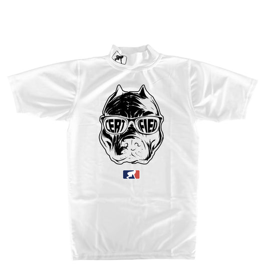 CERTIFIED DAWG - Mock Neck Short Sleeve Compression Top