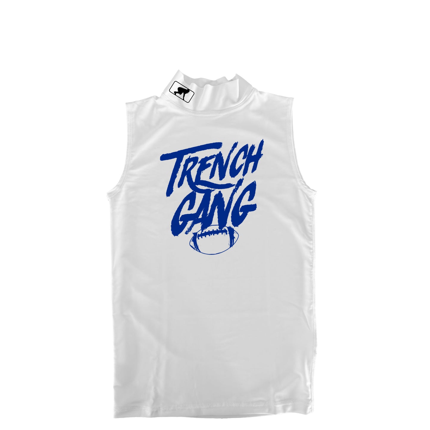 TRENCH GANG (Royal) - Mock Neck Sleeveless Compression Top