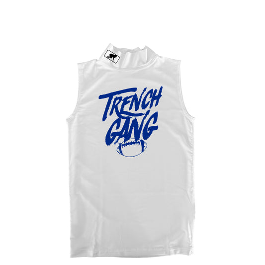 TRENCH GANG (Royal) - Mock Neck Sleeveless Compression Top