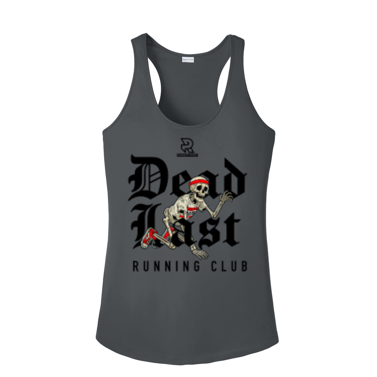DEAD LAST (Black) - Womens Competitor Racerback Tank