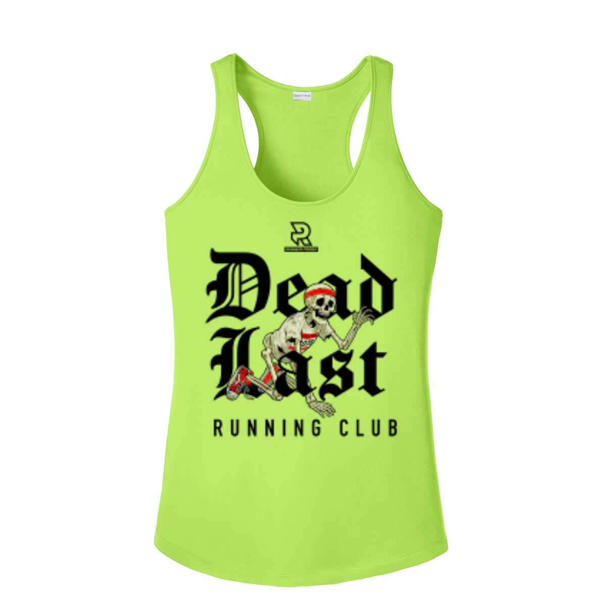 DEAD LAST (Black) - Womens Competitor Racerback Tank