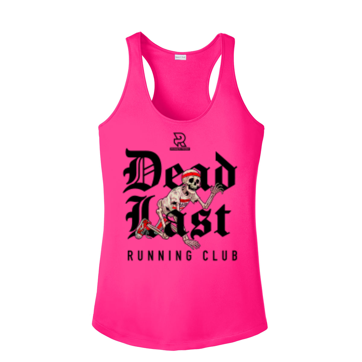 DEAD LAST (Black) - Womens Competitor Racerback Tank