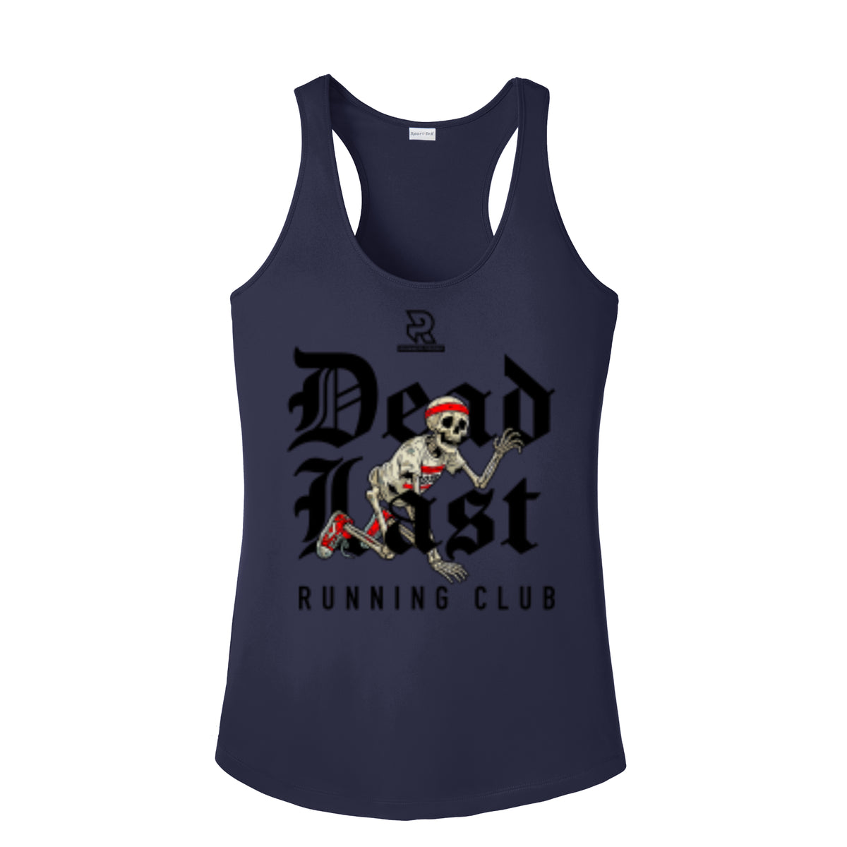 DEAD LAST (Black) - Womens Competitor Racerback Tank