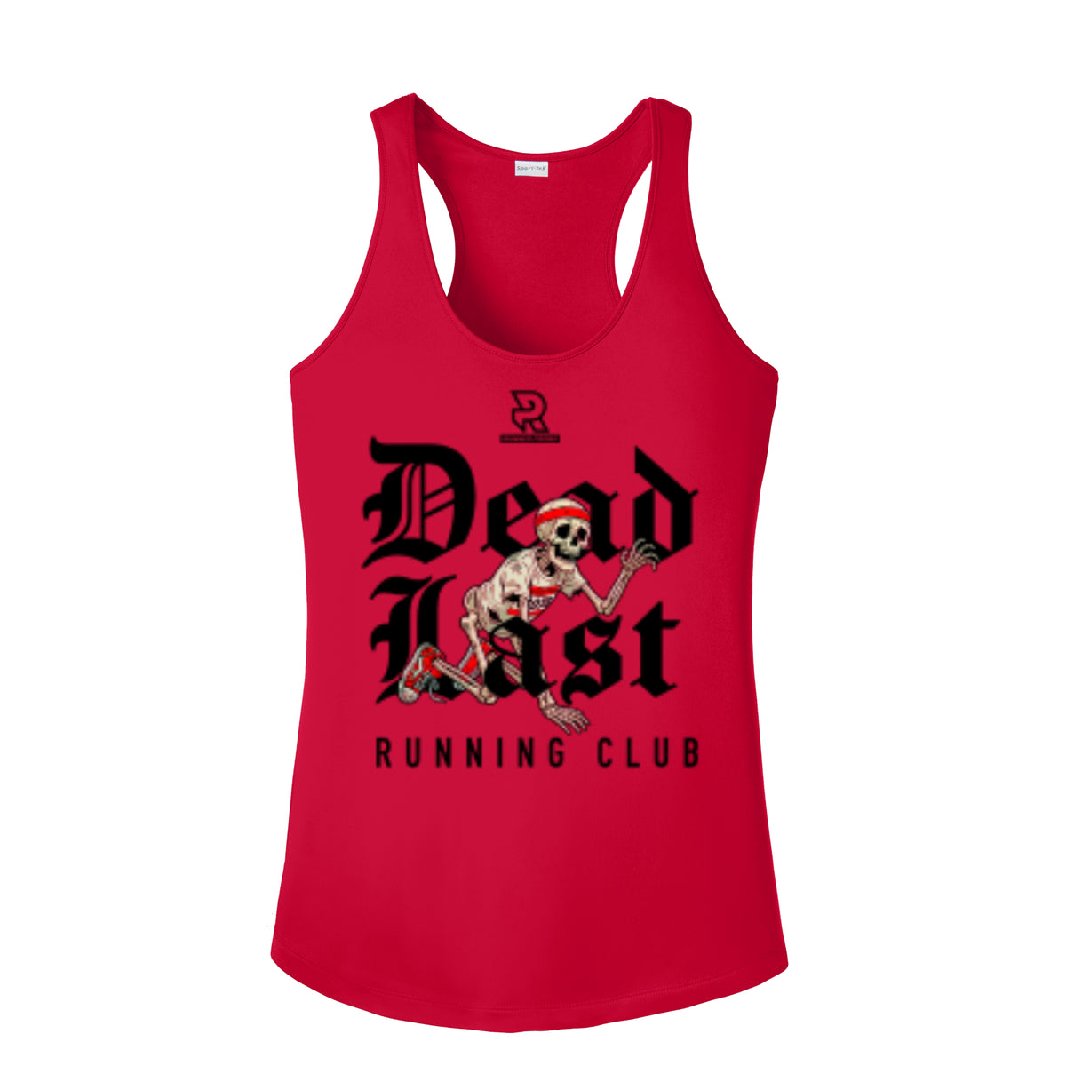 DEAD LAST (Black) - Womens Competitor Racerback Tank
