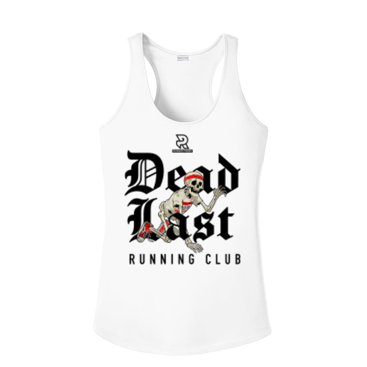 DEAD LAST (Black) - Womens Competitor Racerback Tank