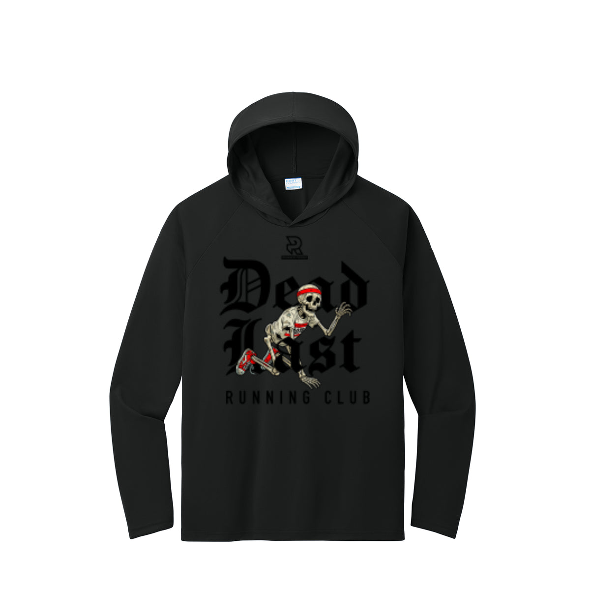 DEAD LAST (Black) - Long Sleeve Hooded Performance Tee
