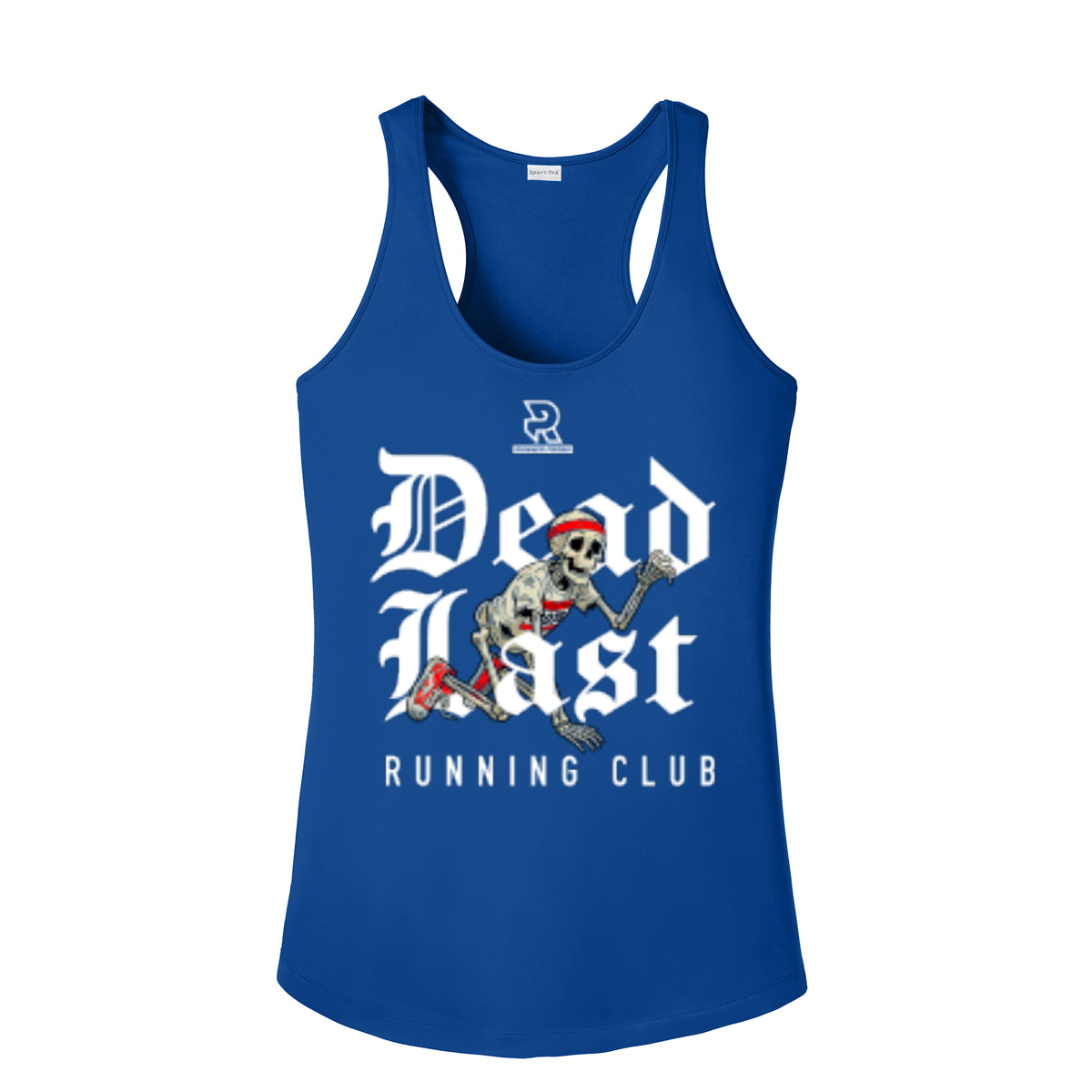 DEAD LAST (White) - Womens Competitor Racerback Tank