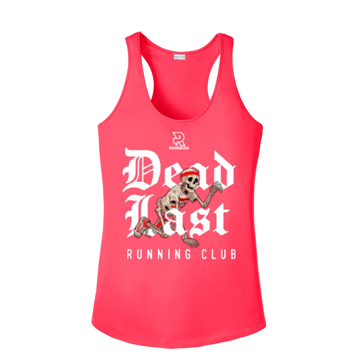 DEAD LAST (White) - Womens Competitor Racerback Tank
