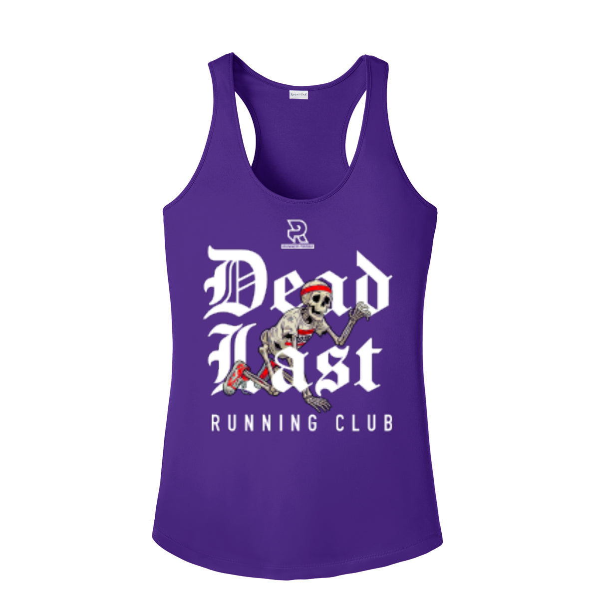 DEAD LAST (White) - Womens Competitor Racerback Tank
