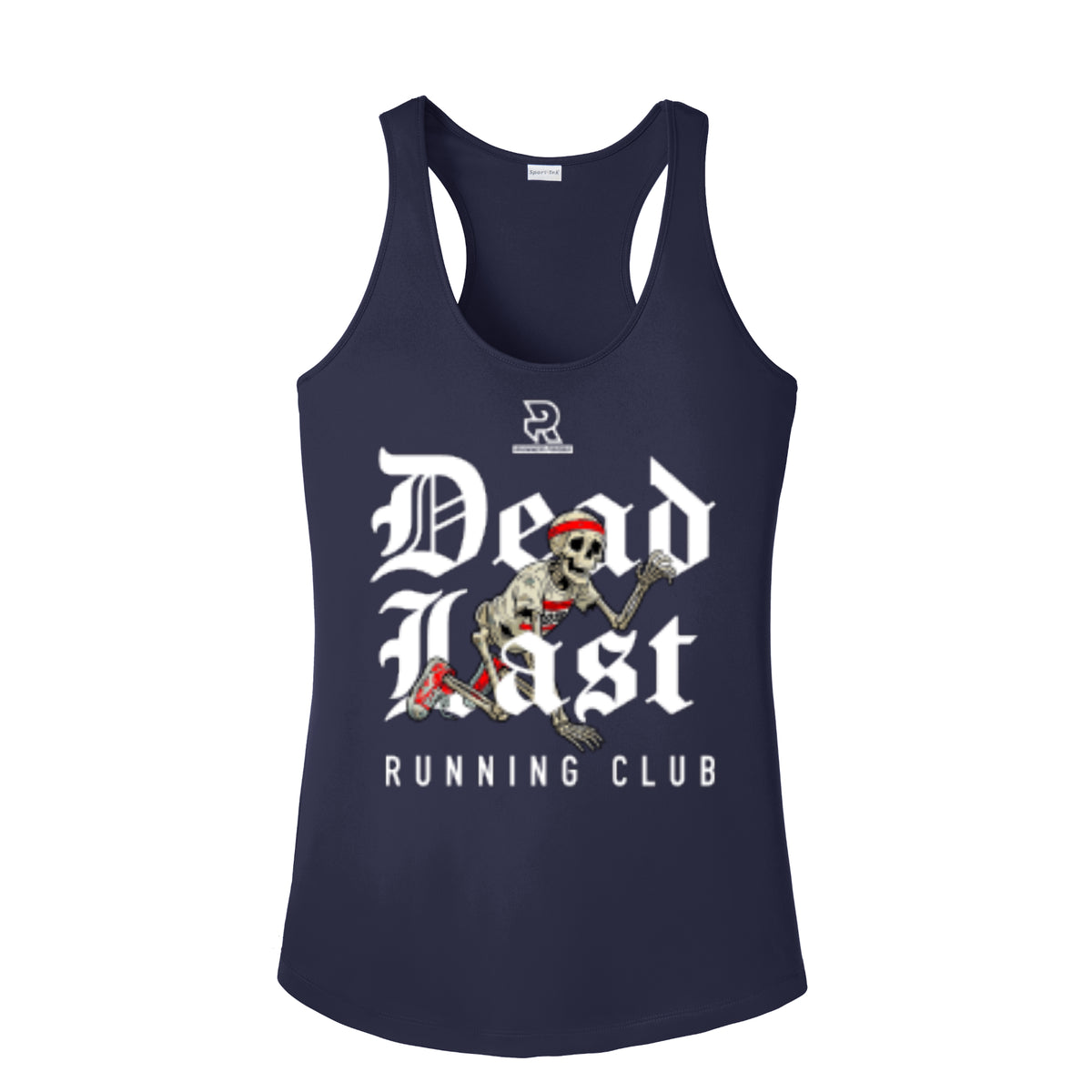 DEAD LAST (White) - Womens Competitor Racerback Tank