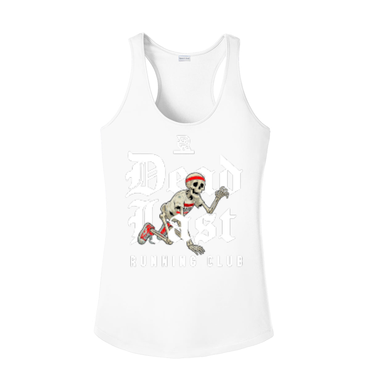 DEAD LAST (White) - Womens Competitor Racerback Tank