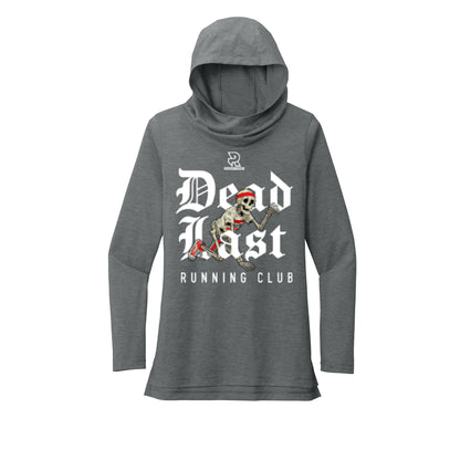 DEAD LAST (White) - Womens Tri-Blend Long Sleeve Hoodie