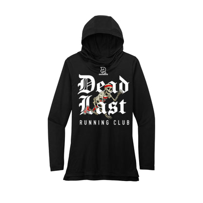 DEAD LAST (White) - Womens Tri-Blend Long Sleeve Hoodie