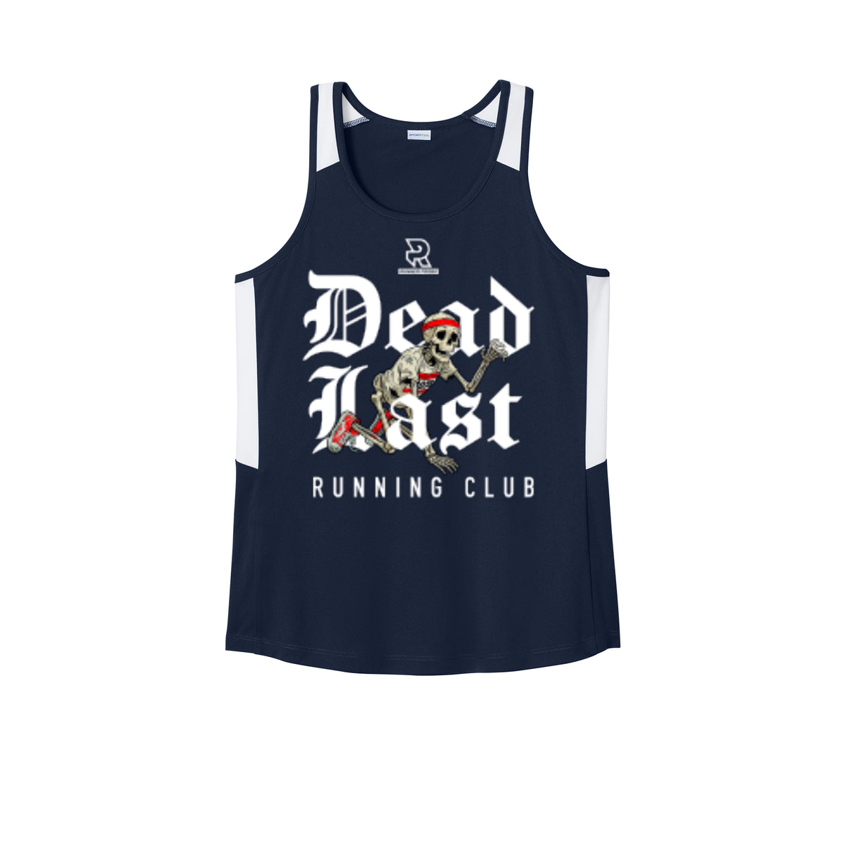 DEAD LAST (White) - Womens Club Track Tank