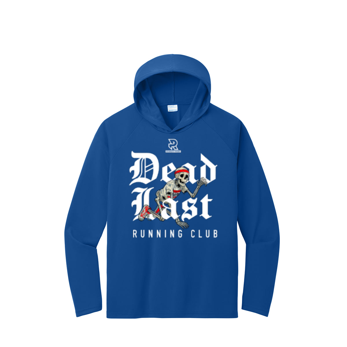 DEAD LAST (White) - Long Sleeve Hooded Performance Tee
