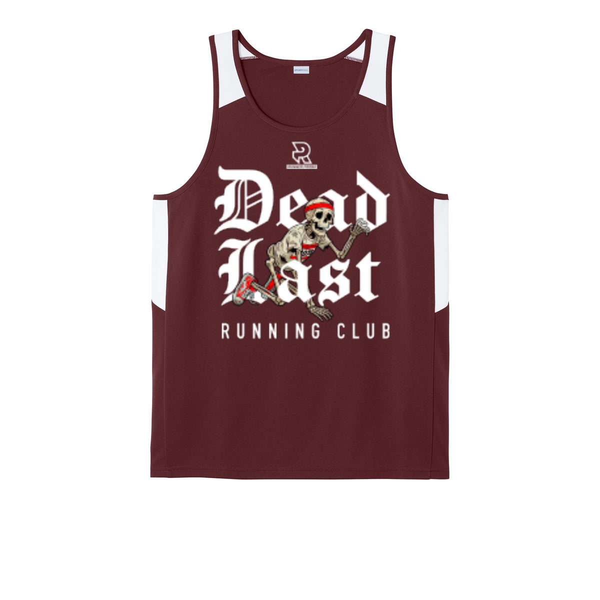 DEAD LAST (White) - Mens Club Track Tank