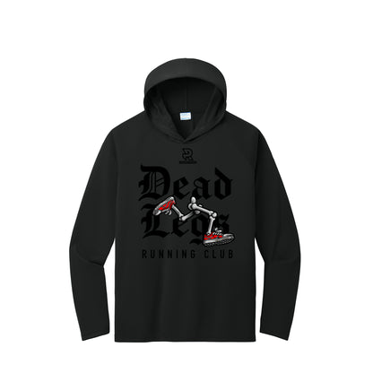 DEAD LEGS (Black) - Long Sleeve Hooded Performance Tee