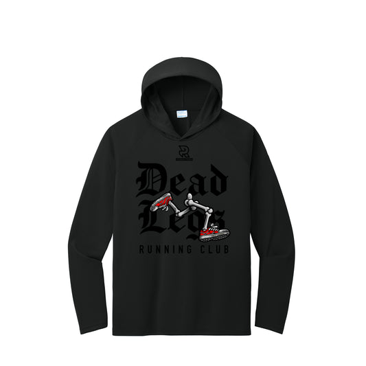DEAD LEGS (Black) - Long Sleeve Hooded Performance Tee