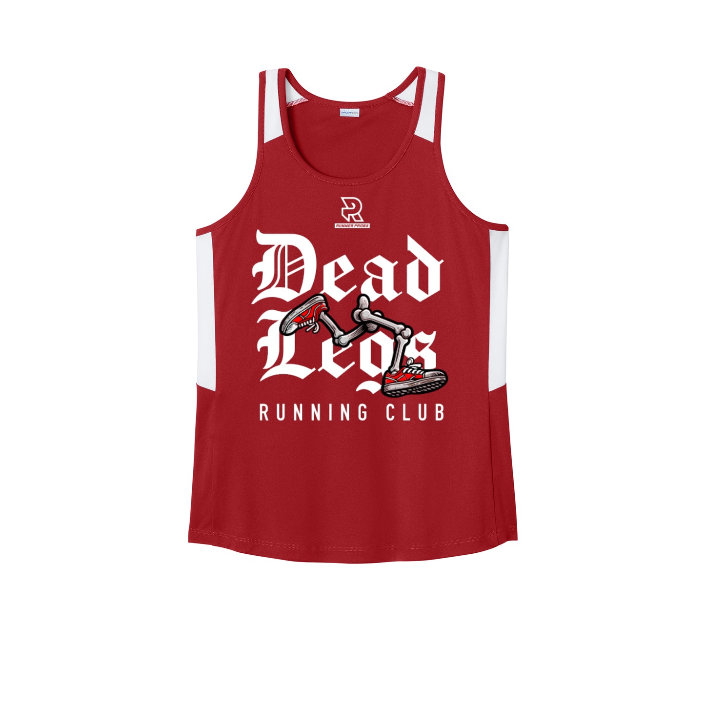 DEAD LEGS (White) - Womens Club Track Tank