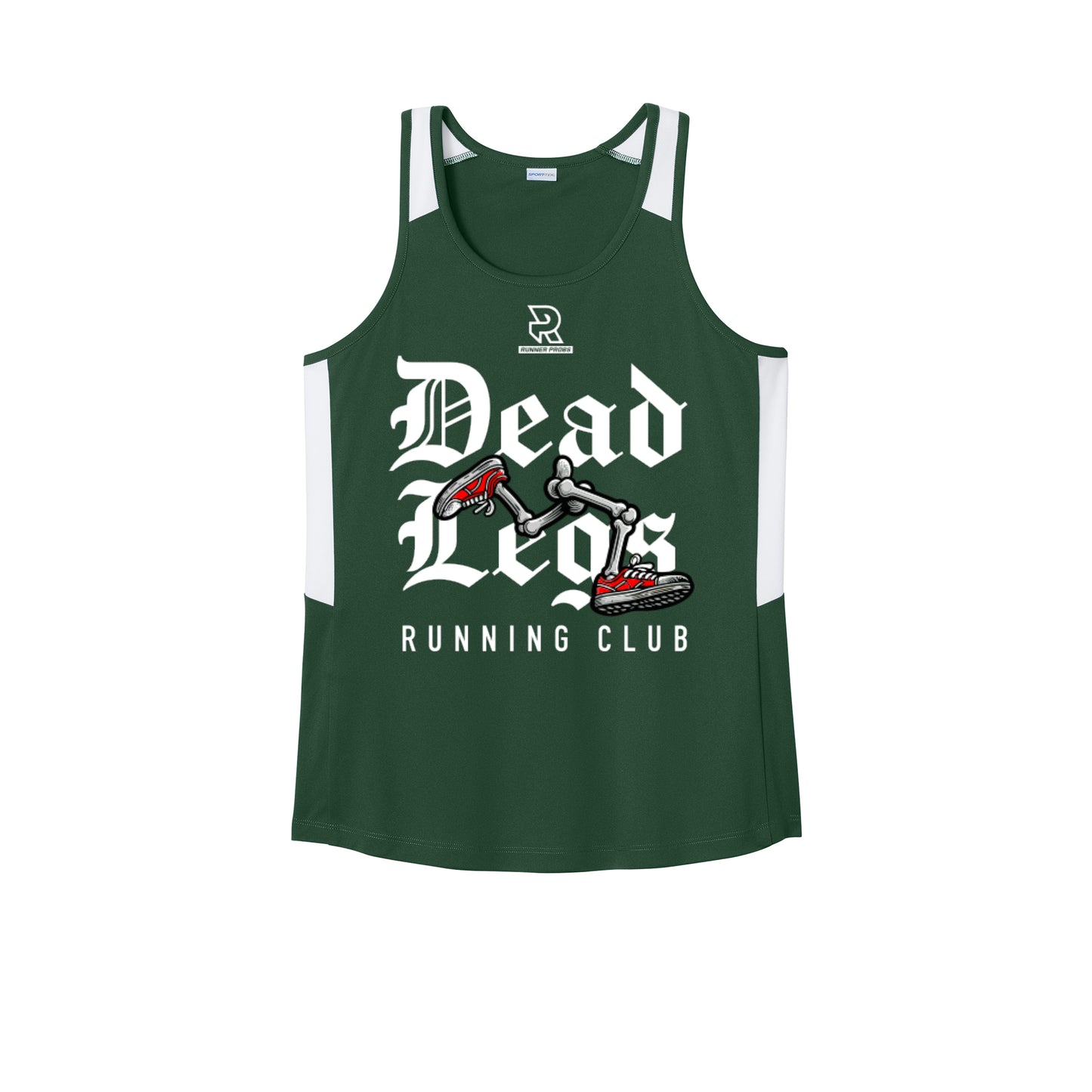 DEAD LEGS (White) - Womens Club Track Tank