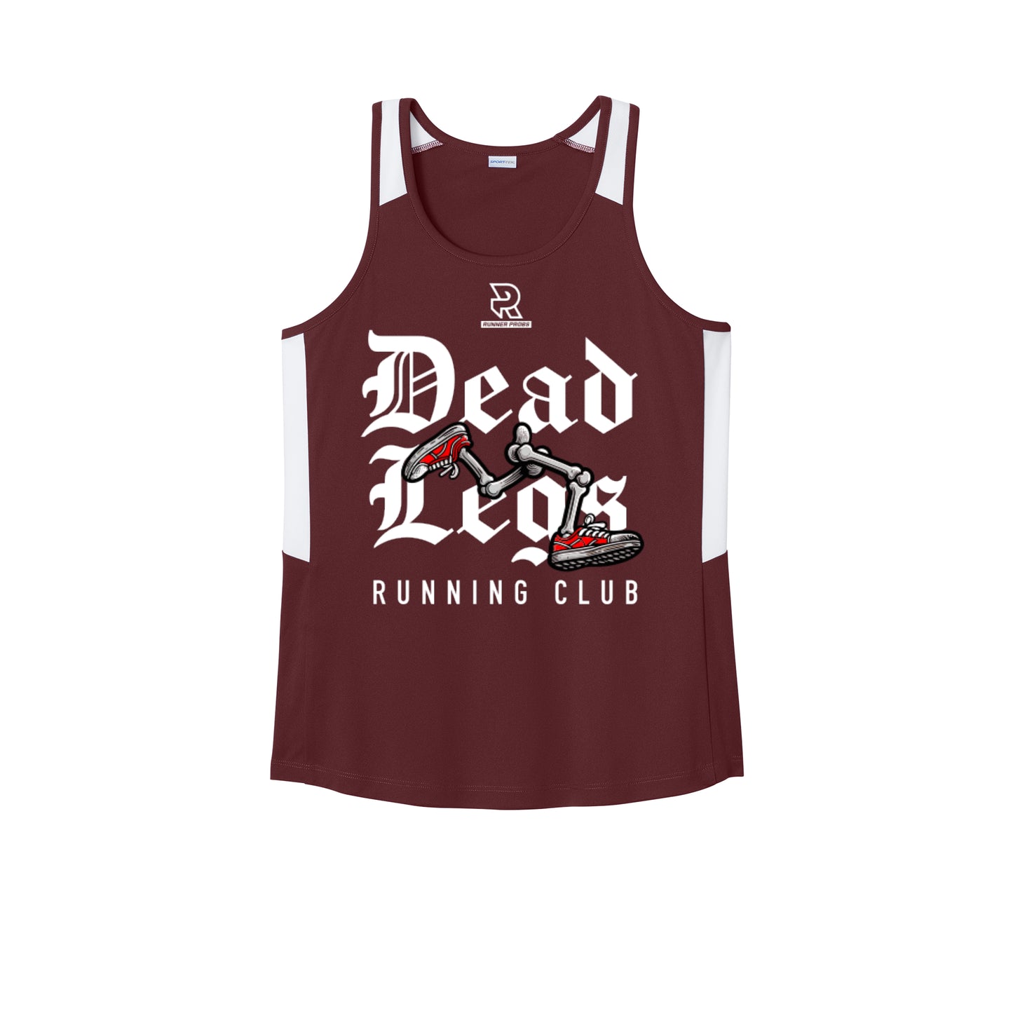 DEAD LEGS (White) - Womens Club Track Tank