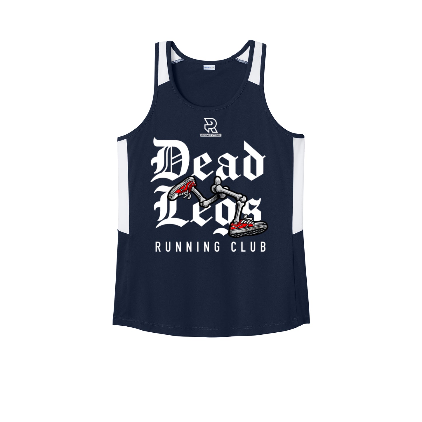 DEAD LEGS (White) - Womens Club Track Tank