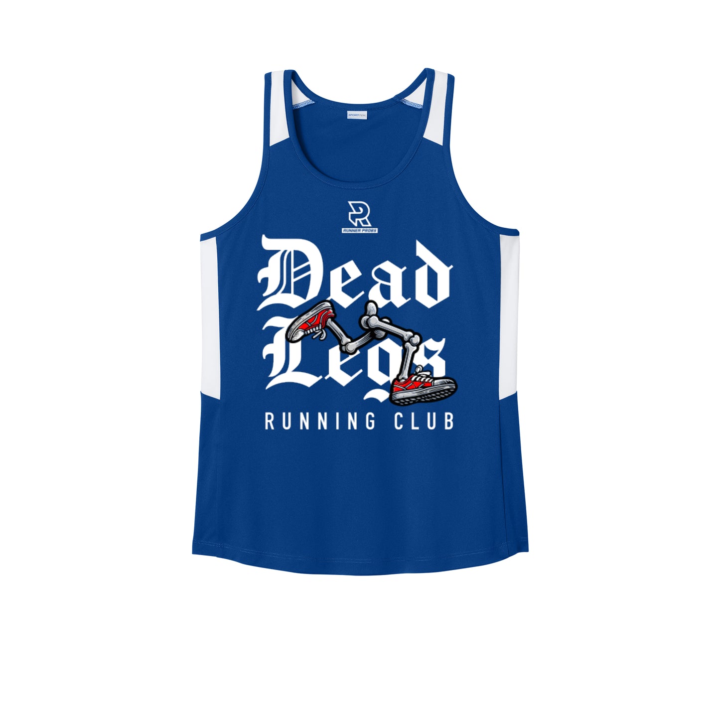 DEAD LEGS (White) - Womens Club Track Tank
