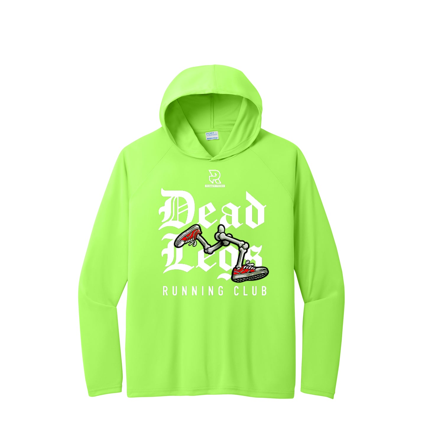 DEAD LEGS (White) - Long Sleeve Hooded Performance Tee