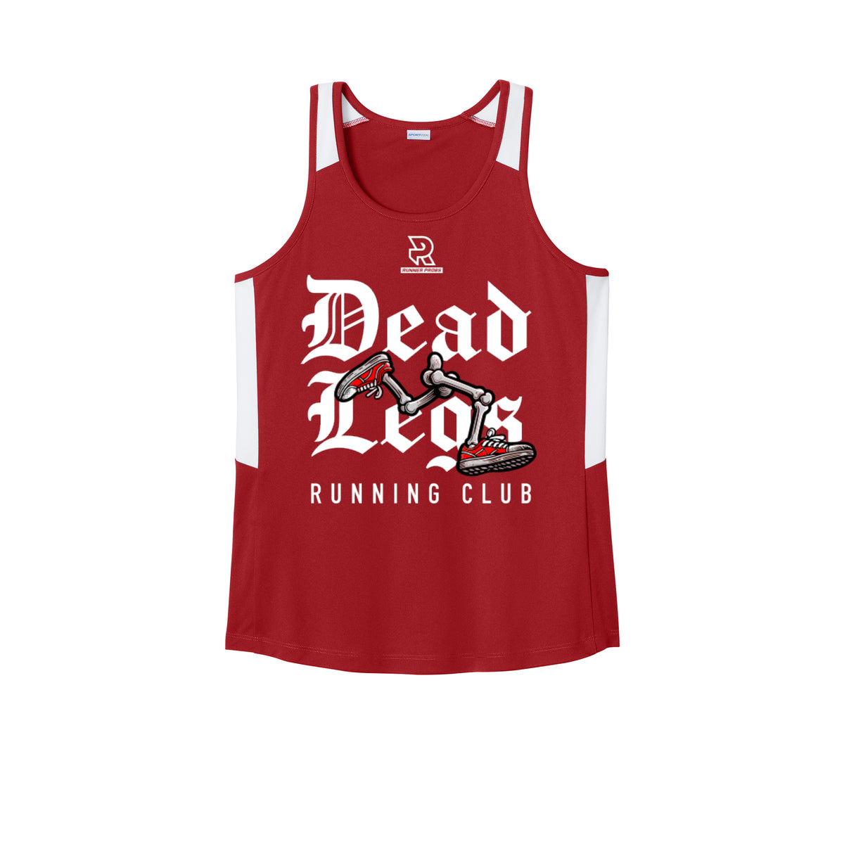 DEAD LEGS (White) - Womens Club Track Tank
