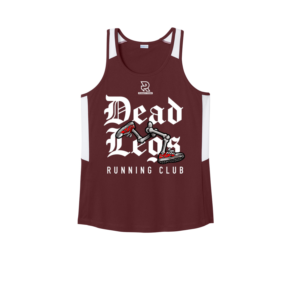 DEAD LEGS (White) - Womens Club Track Tank