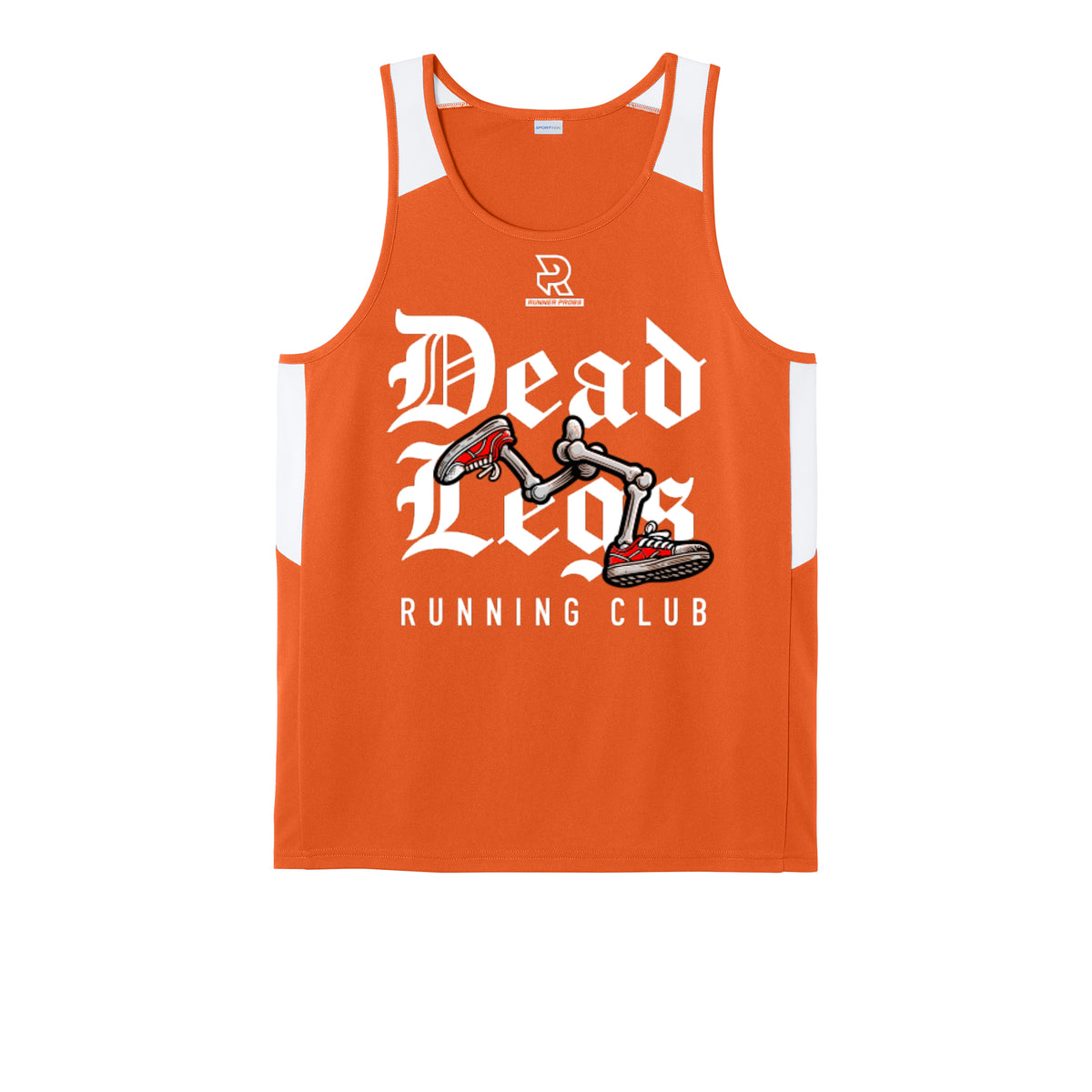 DEAD LEGS (White) - Mens Club Track Tank