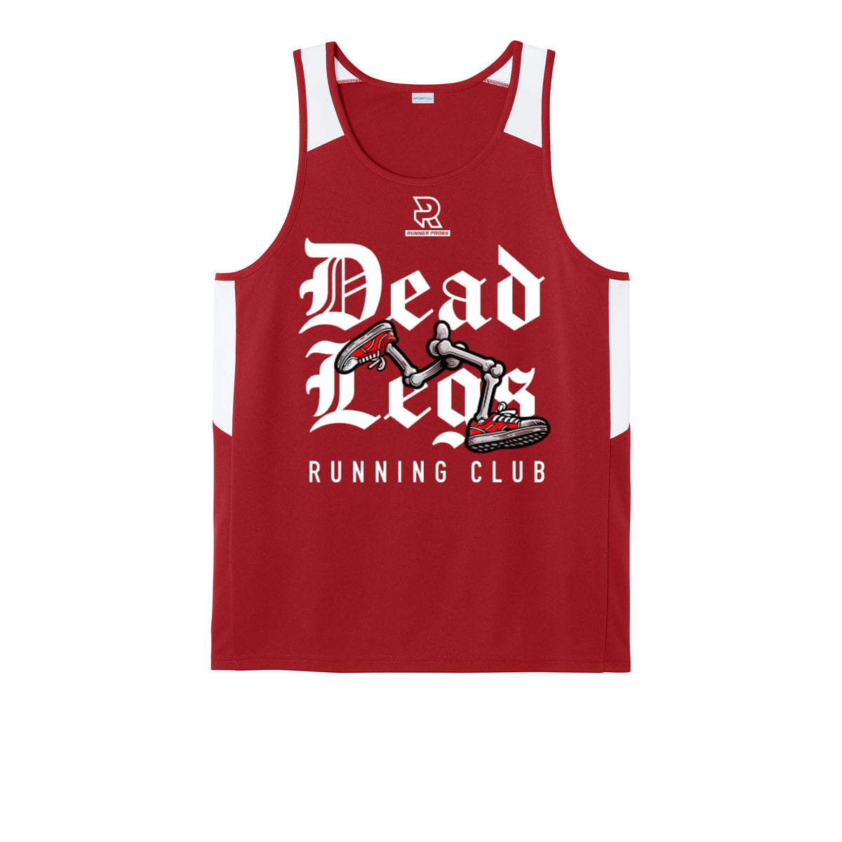 DEAD LEGS (White) - Mens Club Track Tank