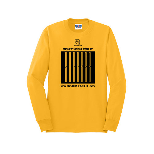 DON'T WISH FOR IT WORK FOR IT (Black) - Long Sleeve 50/50 Tee