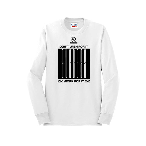 DON'T WISH FOR IT WORK FOR IT (Black) - Long Sleeve 50/50 Tee
