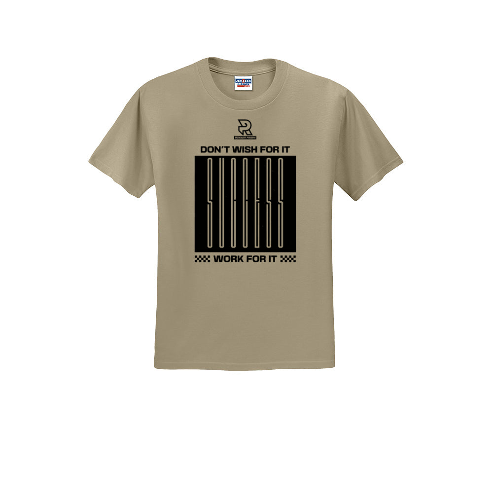 DON'T WISH FOR IT WORK FOR IT (Black) - Short Sleeve Cotton Tee