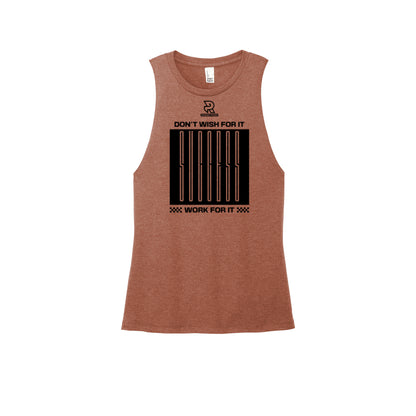 DON'T WISH FOR IT WORK FOR IT (Black) - Womens Perfect Tri Muscle Tank