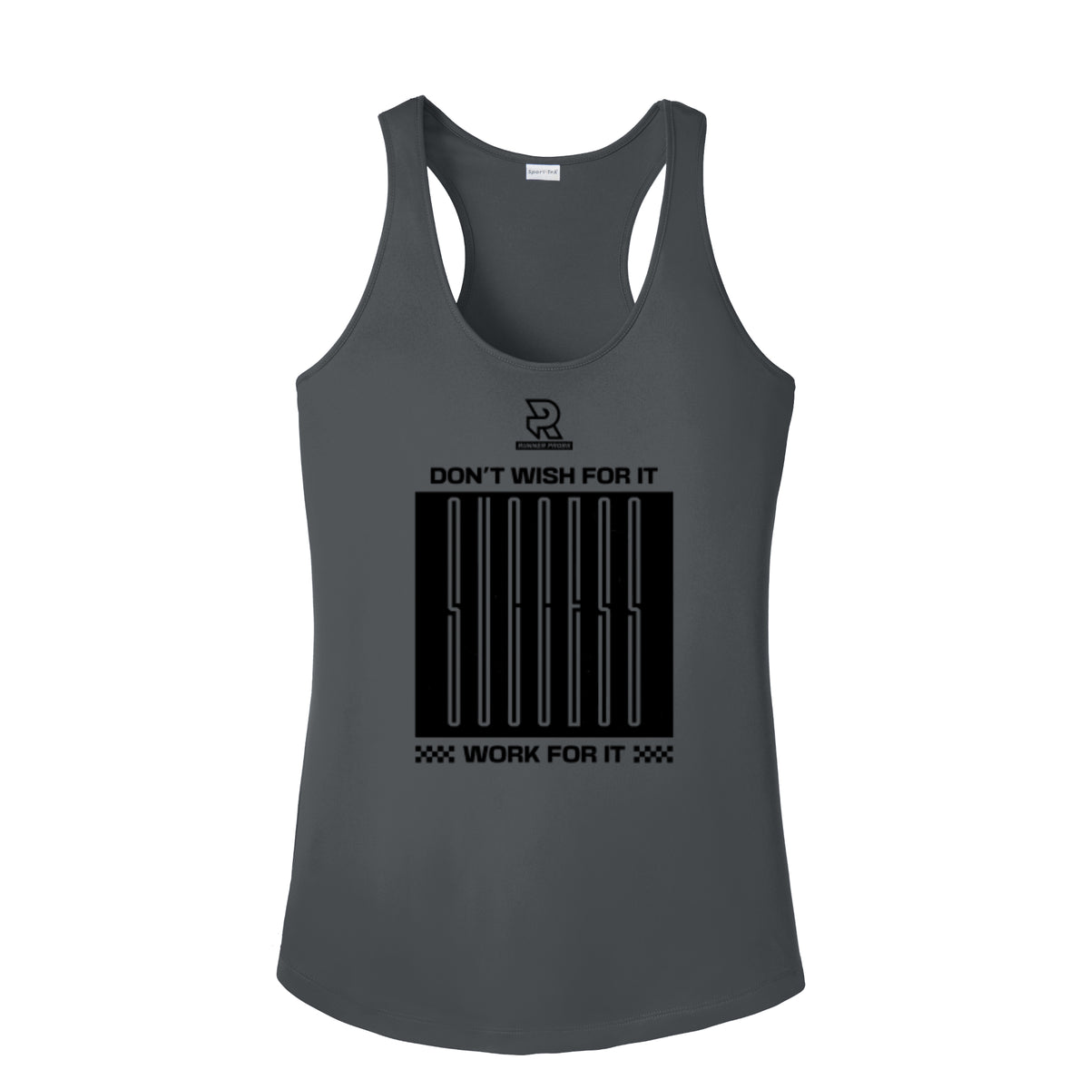 DON'T WISH FOR IT WORK FOR IT (Black) - Womens Competitor Racerback Tank
