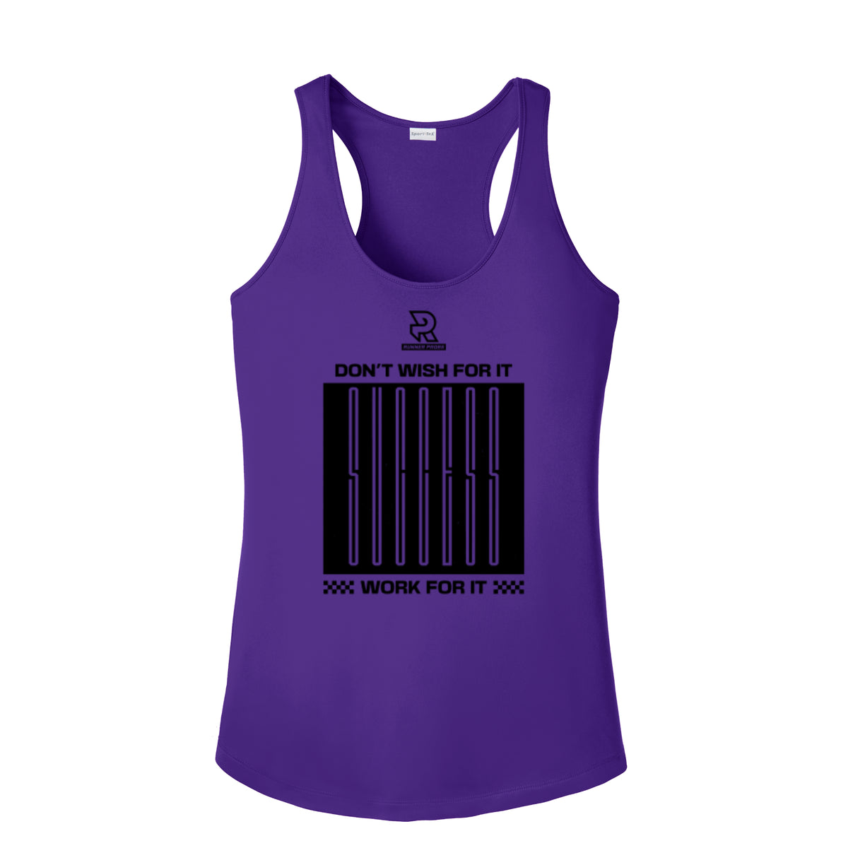 DON'T WISH FOR IT WORK FOR IT (Black) - Womens Competitor Racerback Tank