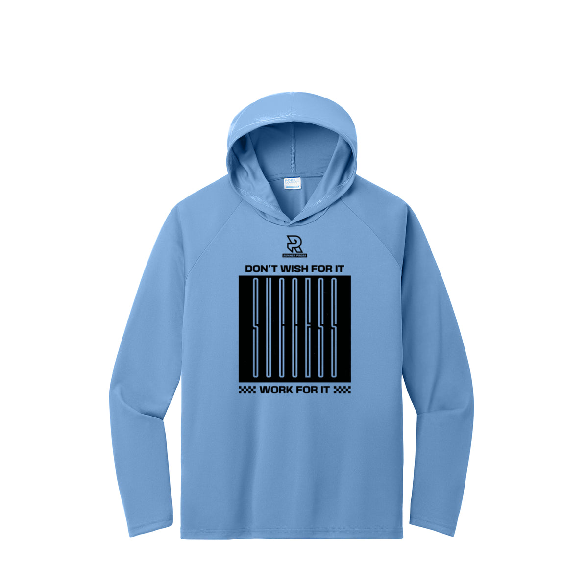 DON'T WISH FOR IT WORK FOR IT (Black) - Long Sleeve Hooded Performance Tee