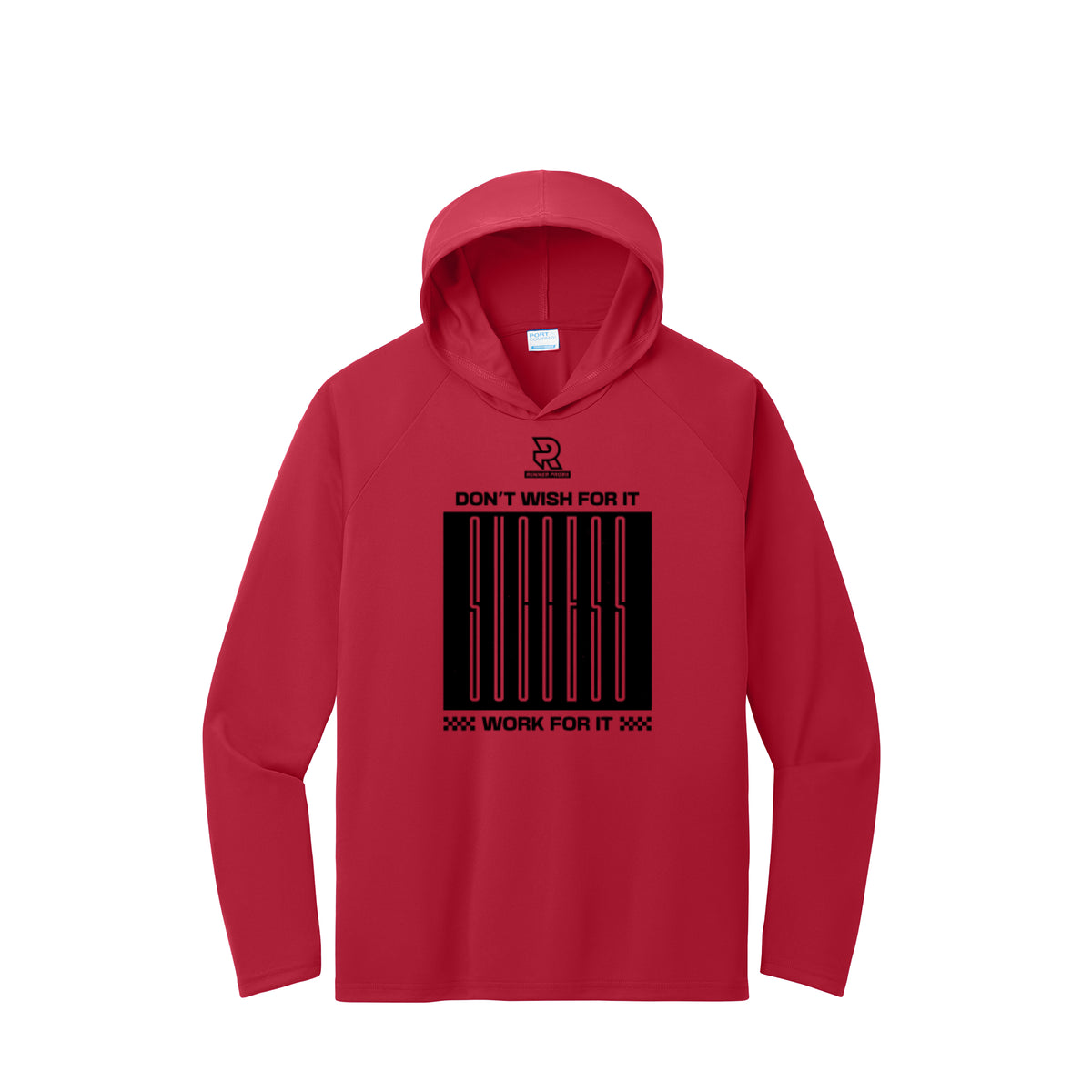 DON'T WISH FOR IT WORK FOR IT (Black) - Long Sleeve Hooded Performance Tee