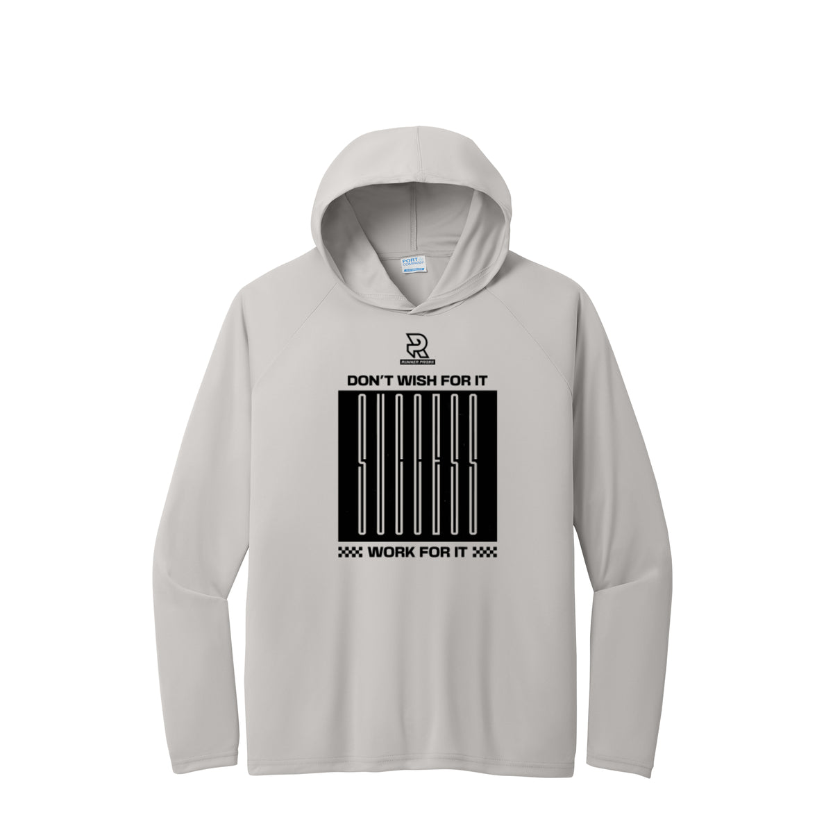 DON'T WISH FOR IT WORK FOR IT (Black) - Long Sleeve Hooded Performance Tee