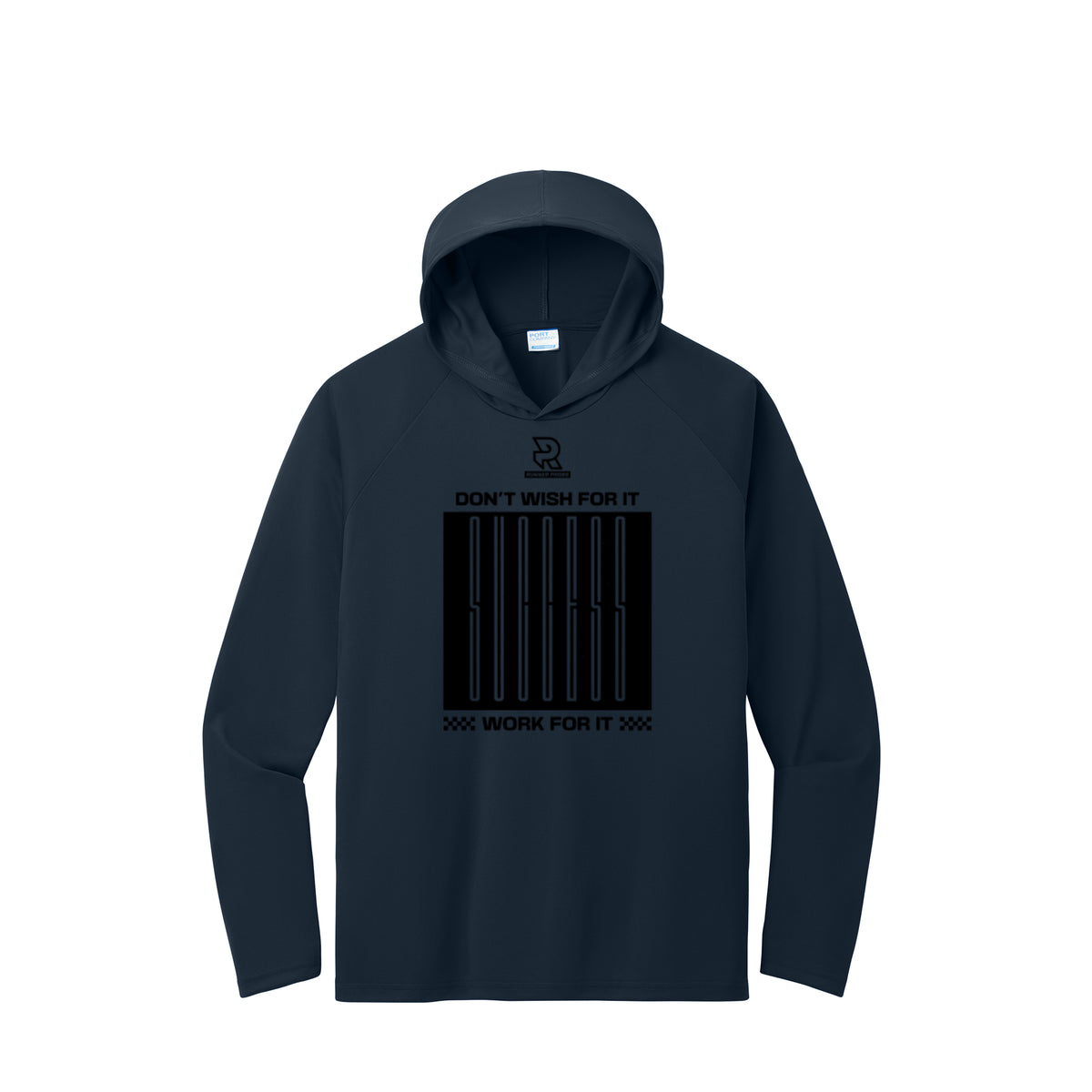 DON'T WISH FOR IT WORK FOR IT (Black) - Long Sleeve Hooded Performance Tee