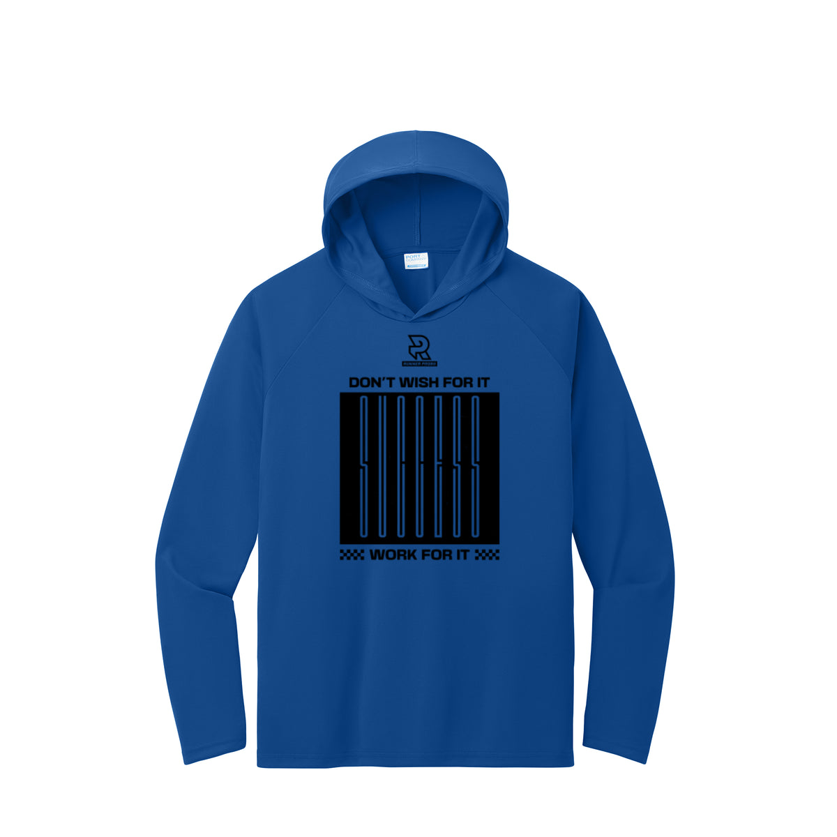 DON'T WISH FOR IT WORK FOR IT (Black) - Long Sleeve Hooded Performance Tee
