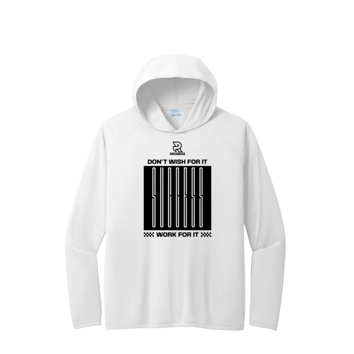 DON'T WISH FOR IT WORK FOR IT (Black) - Long Sleeve Hooded Performance Tee