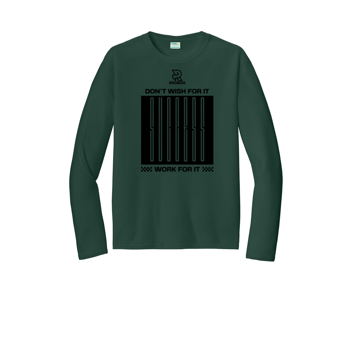 DON'T WISH FOR IT WORK FOR IT (Black) - Long Sleeve Performance Tee