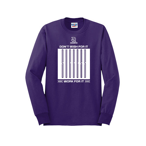 DON'T WISH FOR IT WORK FOR IT (White) - Long Sleeve 50/50 Tee