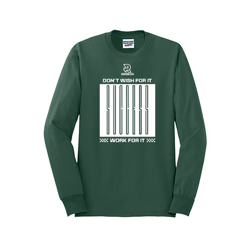 DON'T WISH FOR IT WORK FOR IT (White) - Long Sleeve 50/50 Tee