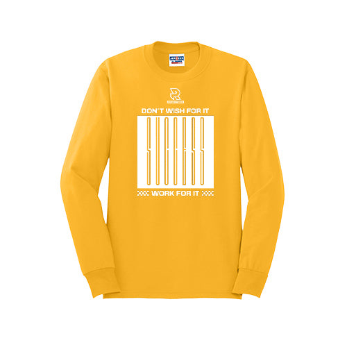 DON'T WISH FOR IT WORK FOR IT (White) - Long Sleeve 50/50 Tee