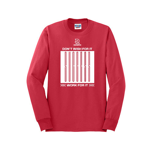 DON'T WISH FOR IT WORK FOR IT (White) - Long Sleeve 50/50 Tee