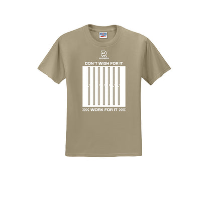 DON'T WISH FOR IT WORK FOR IT (White) - Short Sleeve Cotton Tee